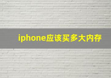 iphone应该买多大内存