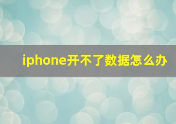 iphone开不了数据怎么办