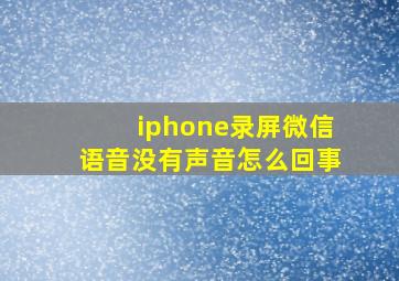 iphone录屏微信语音没有声音怎么回事