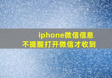 iphone微信信息不提醒打开微信才收到