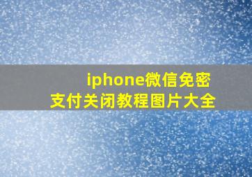 iphone微信免密支付关闭教程图片大全