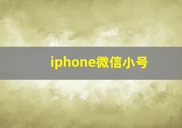 iphone微信小号