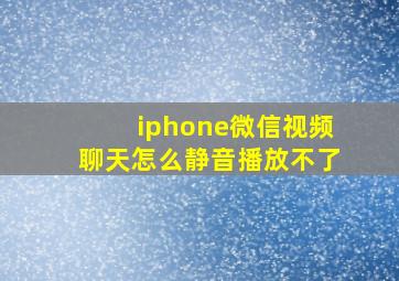 iphone微信视频聊天怎么静音播放不了