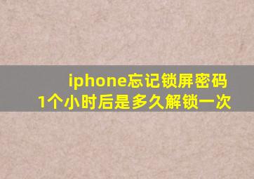 iphone忘记锁屏密码1个小时后是多久解锁一次