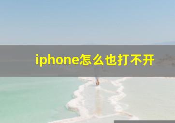 iphone怎么也打不开