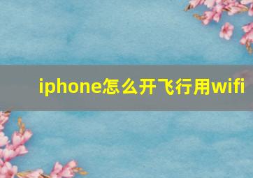 iphone怎么开飞行用wifi