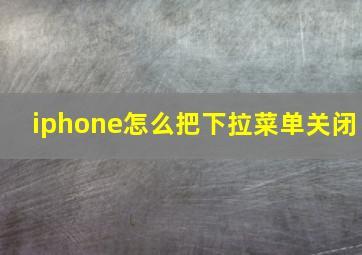 iphone怎么把下拉菜单关闭