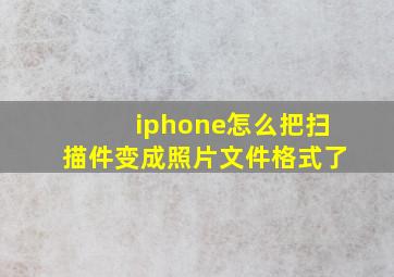 iphone怎么把扫描件变成照片文件格式了