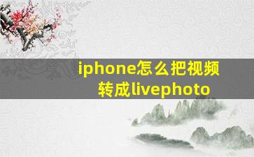 iphone怎么把视频转成livephoto