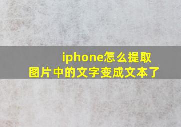 iphone怎么提取图片中的文字变成文本了