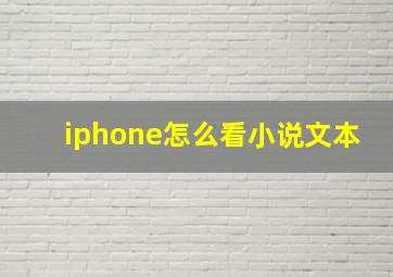 iphone怎么看小说文本