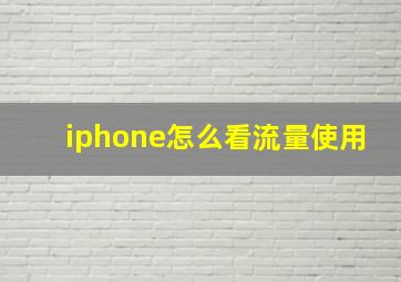 iphone怎么看流量使用