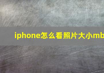 iphone怎么看照片大小mb