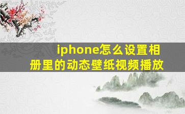 iphone怎么设置相册里的动态壁纸视频播放