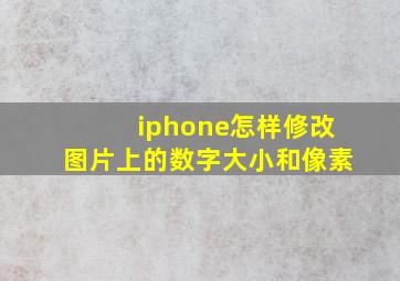 iphone怎样修改图片上的数字大小和像素