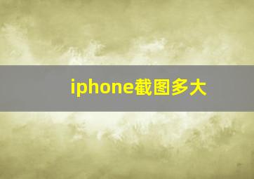 iphone截图多大