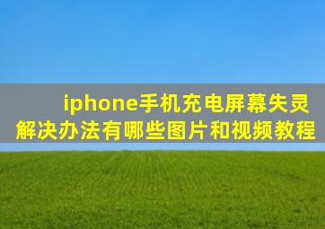 iphone手机充电屏幕失灵解决办法有哪些图片和视频教程