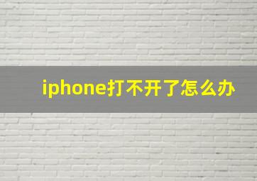 iphone打不开了怎么办