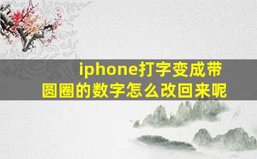 iphone打字变成带圆圈的数字怎么改回来呢