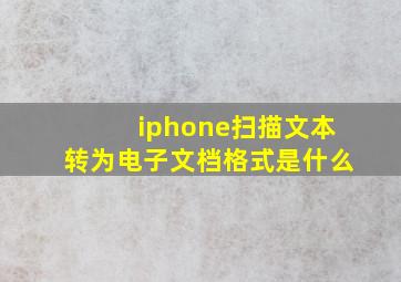 iphone扫描文本转为电子文档格式是什么