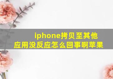 iphone拷贝至其他应用没反应怎么回事啊苹果