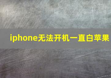 iphone无法开机一直白苹果