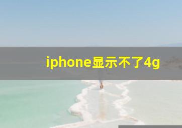 iphone显示不了4g