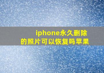 iphone永久删除的照片可以恢复吗苹果