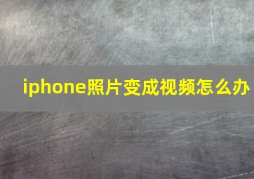 iphone照片变成视频怎么办