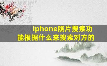 iphone照片搜索功能根据什么来搜索对方的