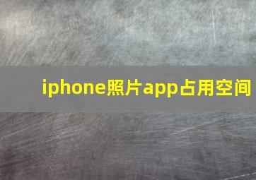 iphone照片app占用空间