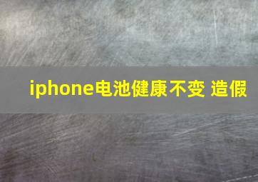 iphone电池健康不变 造假