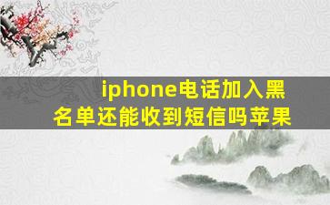 iphone电话加入黑名单还能收到短信吗苹果