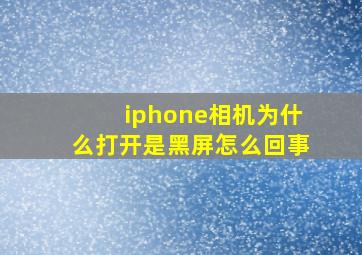 iphone相机为什么打开是黑屏怎么回事