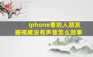 iphone看别人朋友圈视频没有声音怎么回事