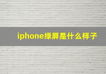 iphone绿屏是什么样子