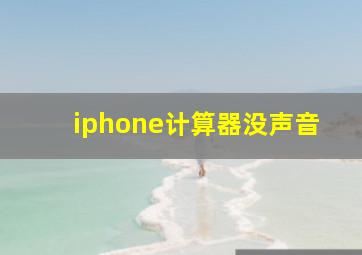 iphone计算器没声音