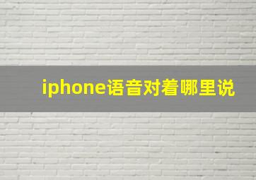 iphone语音对着哪里说