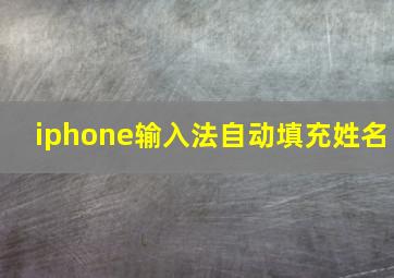 iphone输入法自动填充姓名