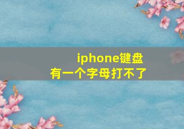 iphone键盘有一个字母打不了