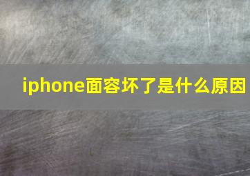 iphone面容坏了是什么原因