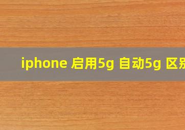 iphone 启用5g 自动5g 区别