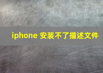 iphone 安装不了描述文件