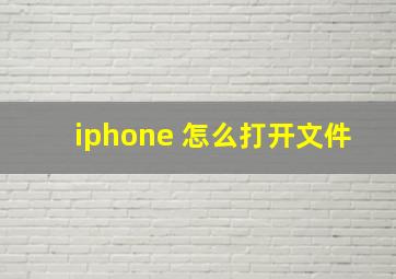 iphone 怎么打开文件