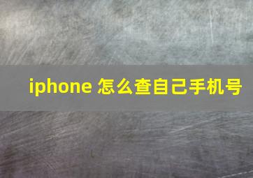 iphone 怎么查自己手机号