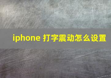 iphone 打字震动怎么设置