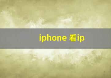 iphone 看ip