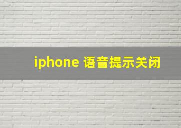 iphone 语音提示关闭