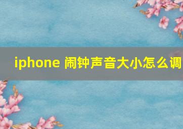 iphone 闹钟声音大小怎么调