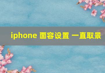 iphone 面容设置 一直取景